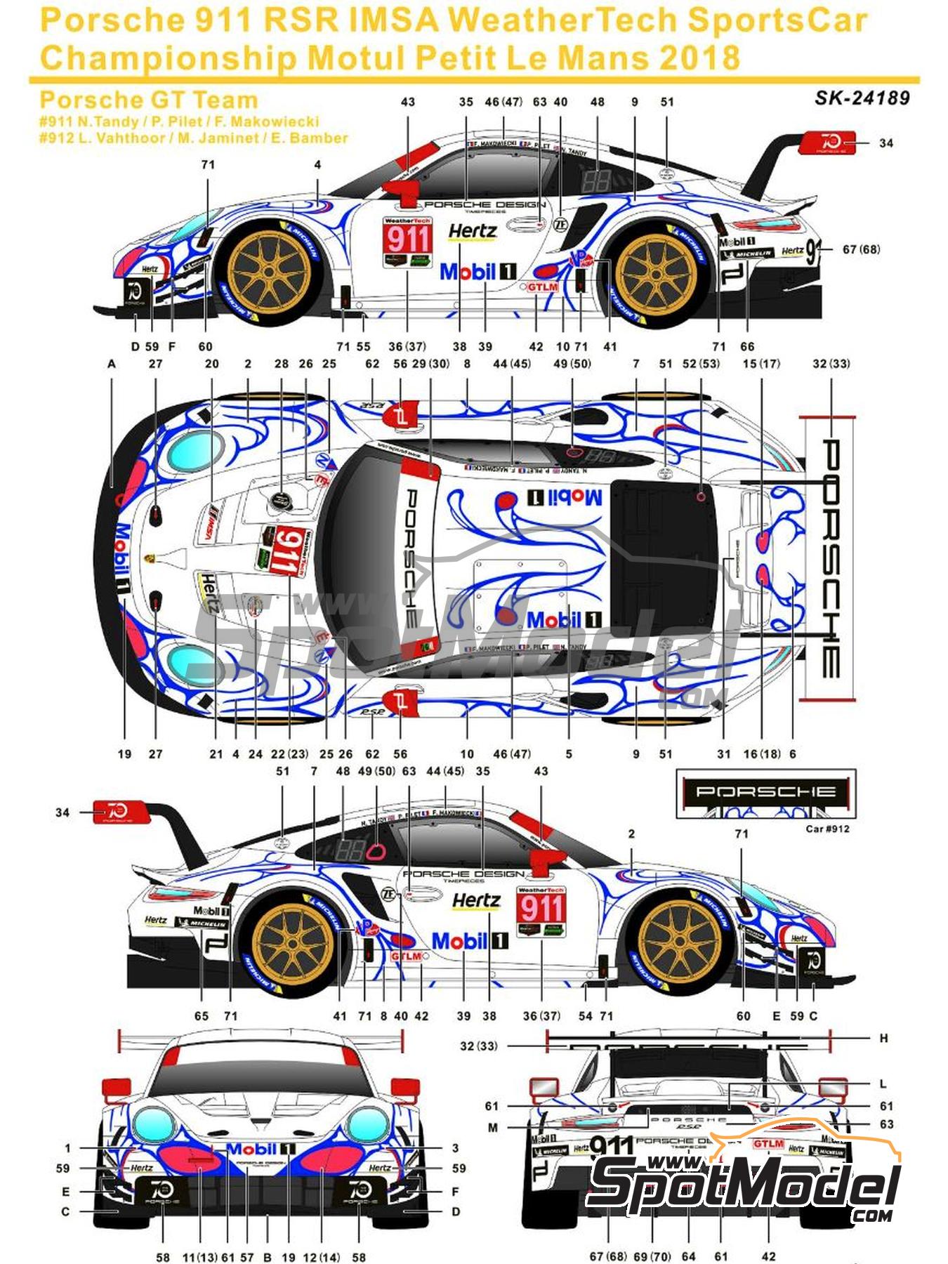 SK Decals SK24189: Marking / livery 1/24 scale - Porsche 911 GT3